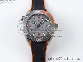 1226 Comfortable Planet Ocean 43.5mm SS VSF 1:1 Best Edition Black Orange Bezel Gray Dial on Nylon Strap A8900 Super Clone V 7730